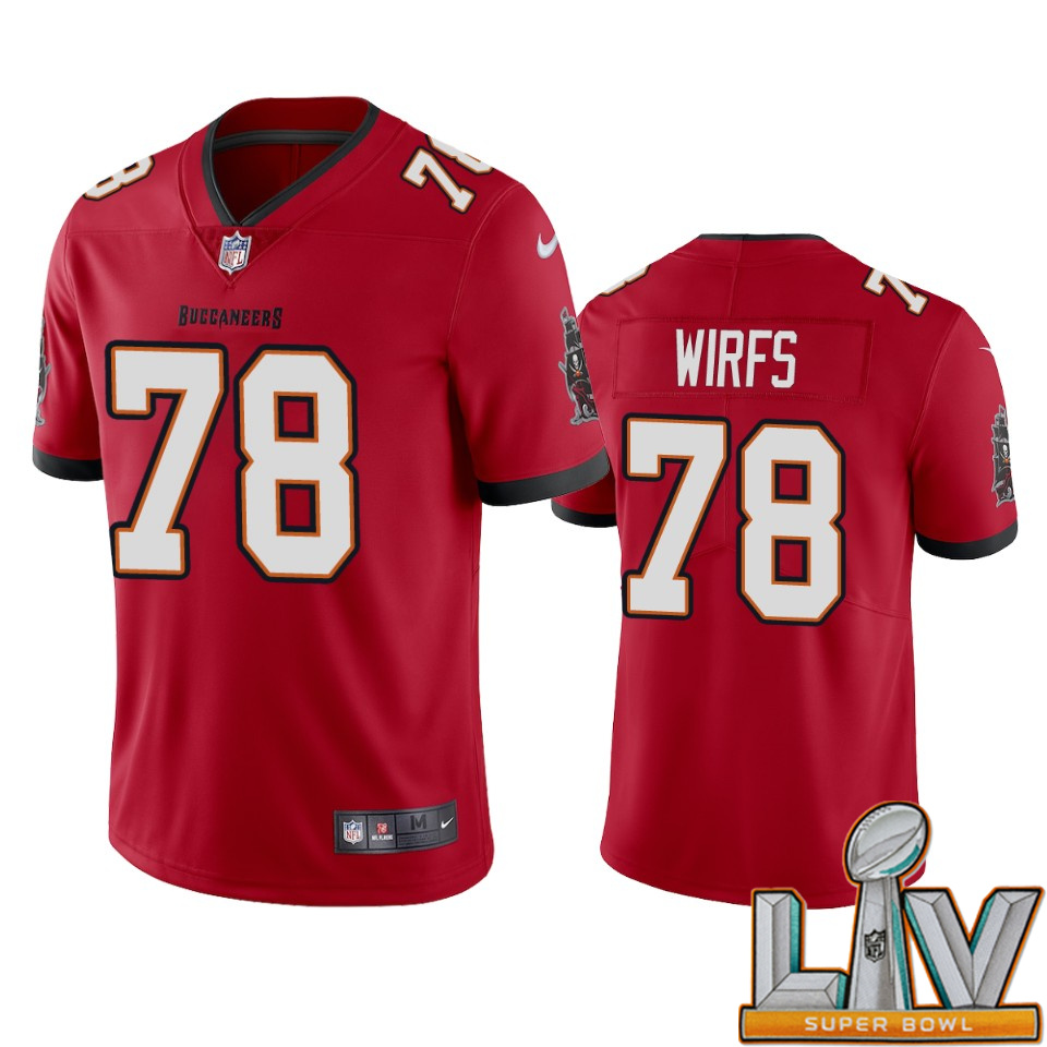 Super Bowl LV 2021 Men Nike Tampa Bay Buccaneers #78 Tristan Wirfs Red 2020 NFL Draft Vapor Limited Jersey